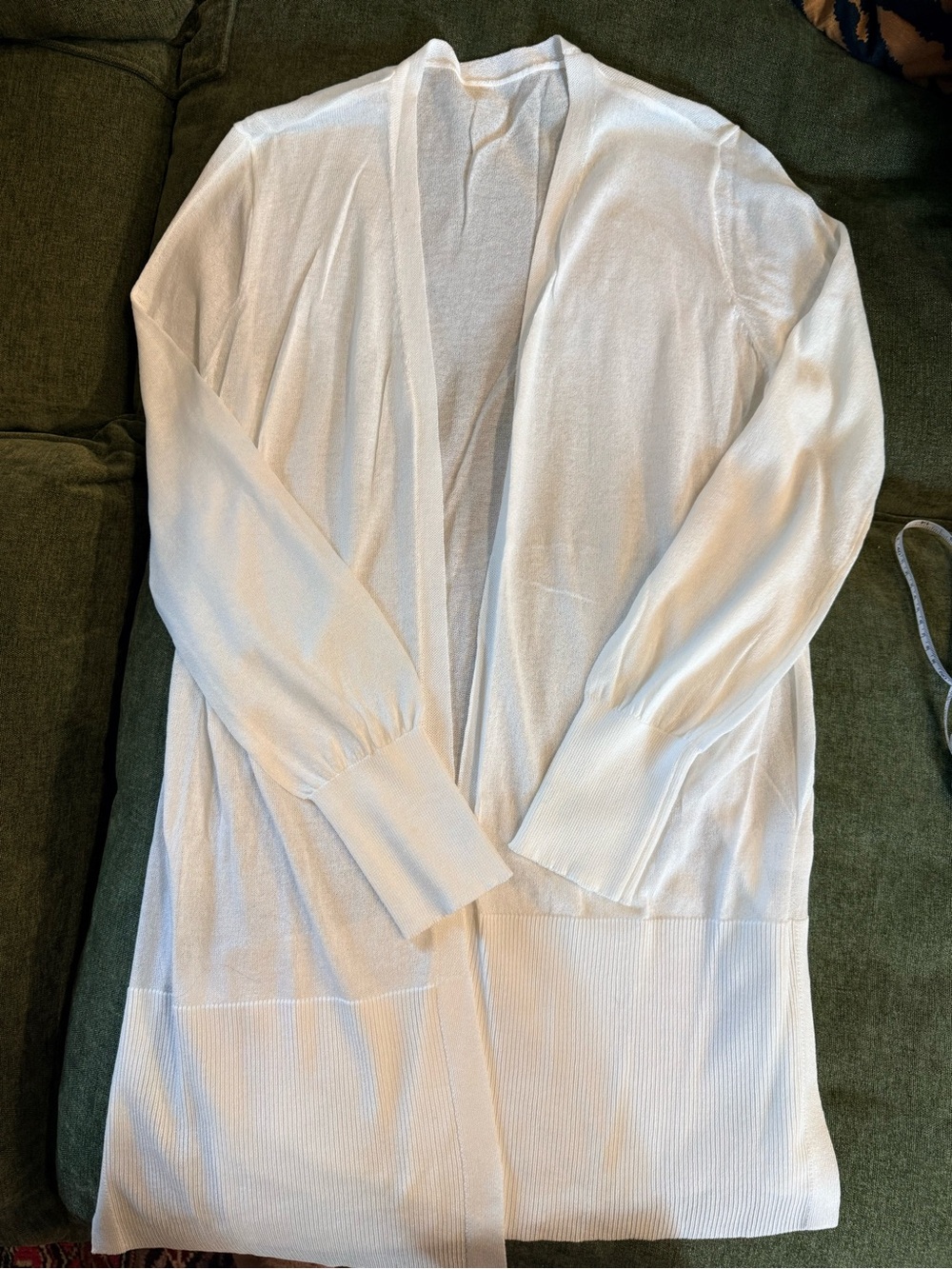 Lightweight White Open-Front Cardigan